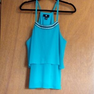 Iz Byer Turquoise Layered Camisole